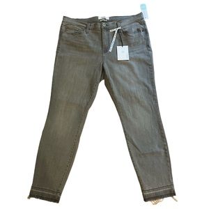 STITCH FIX PISTOLA AUDREY MID-RISE RAW HEM SKINNY DENIM JEANS GRAY PLUS SIZE 32